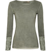 Blouse BASIS met kantdetails – Military