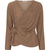 Wikkelblouse met glans - Gold