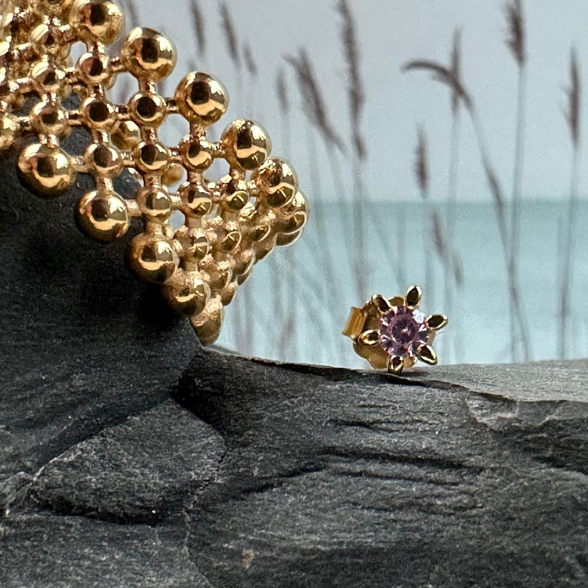 Enkele oorbel GIA Pink 18K verguld – 1 stuk
