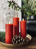 LED Blokkaarsen / Rood – 3 stuks Kaars dia 5 cm