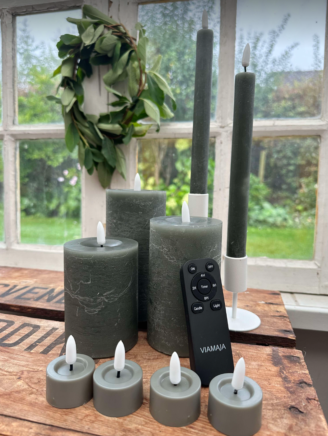 LED-lichtpakket met 9 LED-lichten - grijs/groen