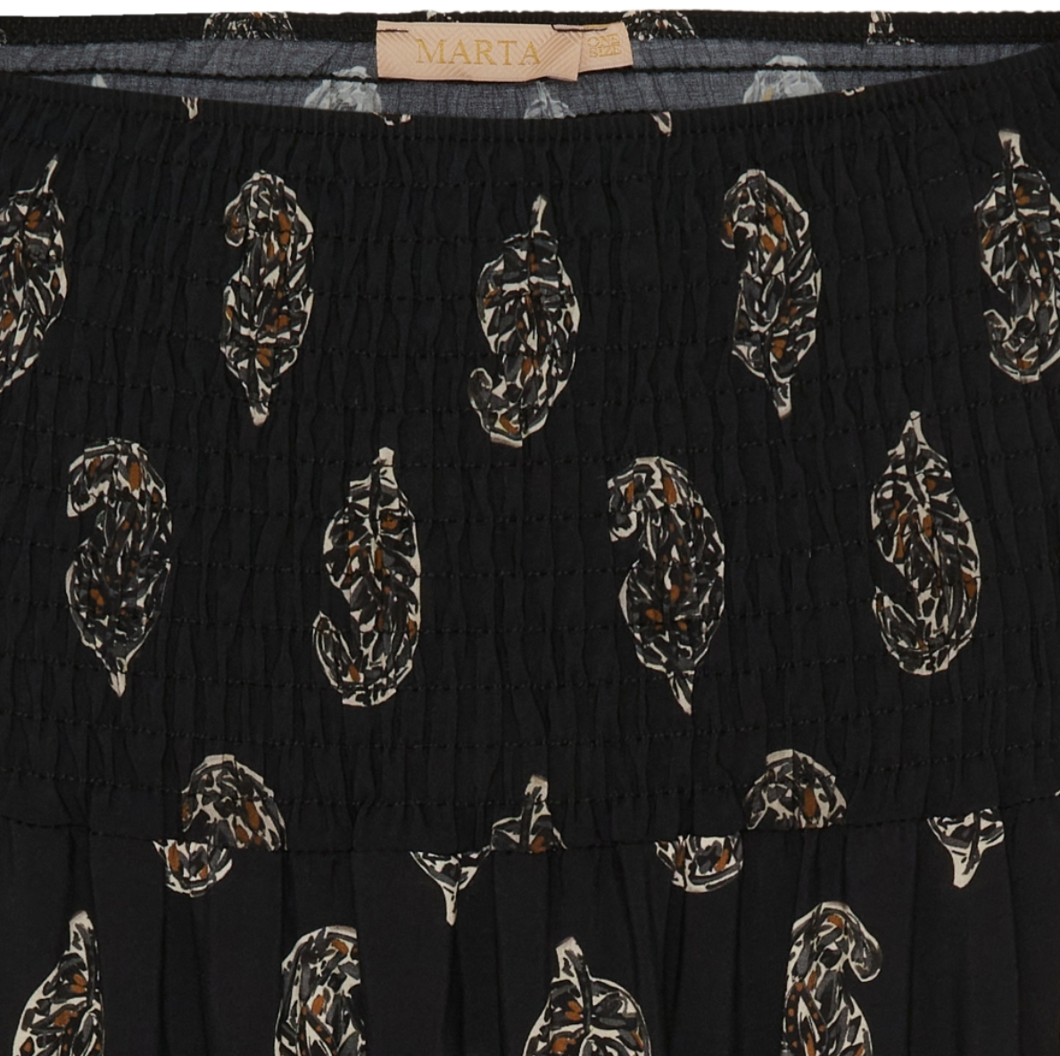 Rokje met smock - Black Faded