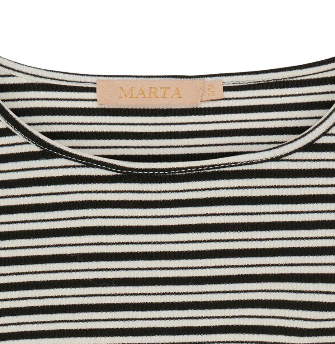 Blouse Christel gestreept - Black / Creme