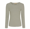 Blouse Christel strepen - Khaki / Cream