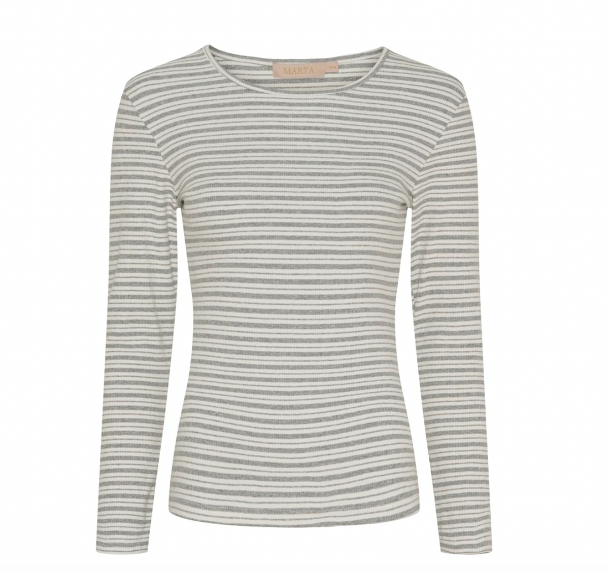 Blouse Christel streep - Grijs gemêleerd
