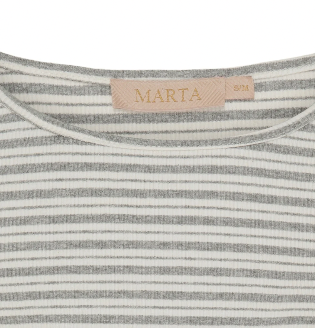 Blouse Christel streep - Grijs gemêleerd