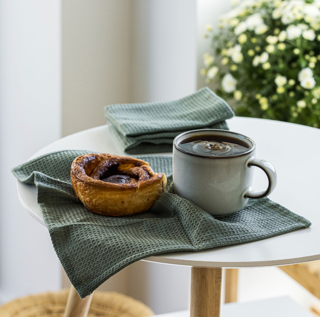 Keukendoek 3 stuks - Wafel olijf