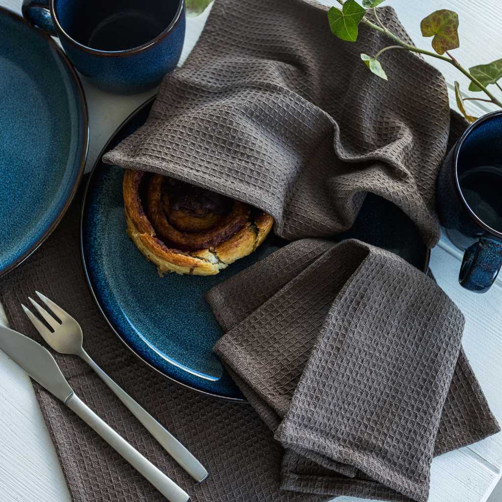 Vaatdoek 3 stuks - Wafel brown