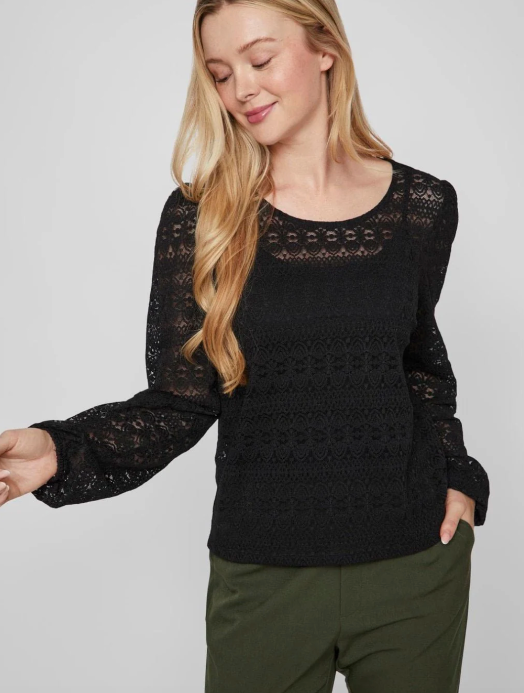 Blouse met kant - Chikka Black
