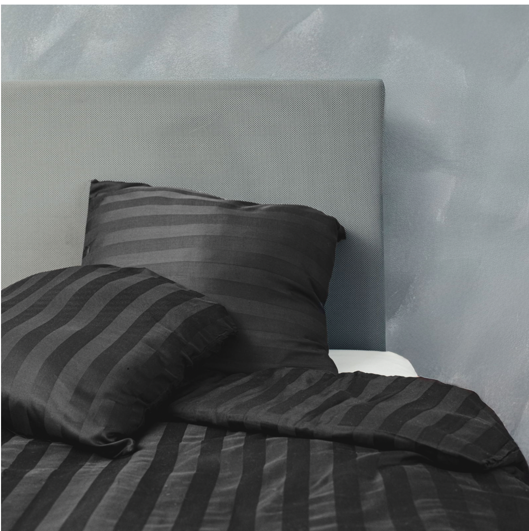 Bamboe satijnen beddengoedset, antracietgrijs, 140x200 - 63x60