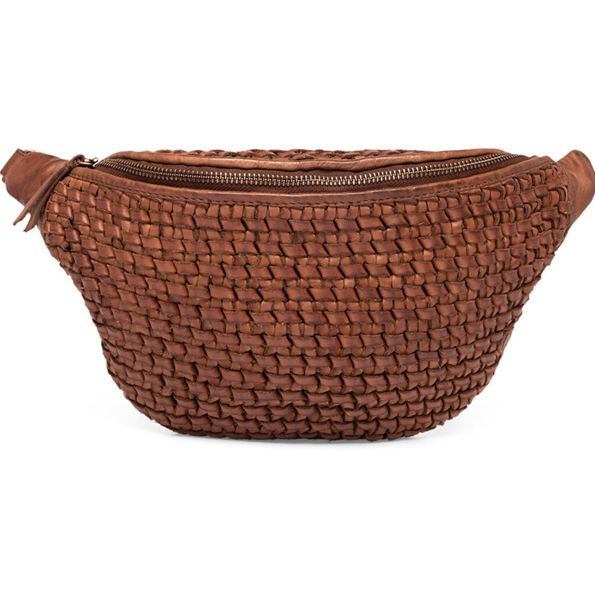 Bumbag gevlochten Cognac