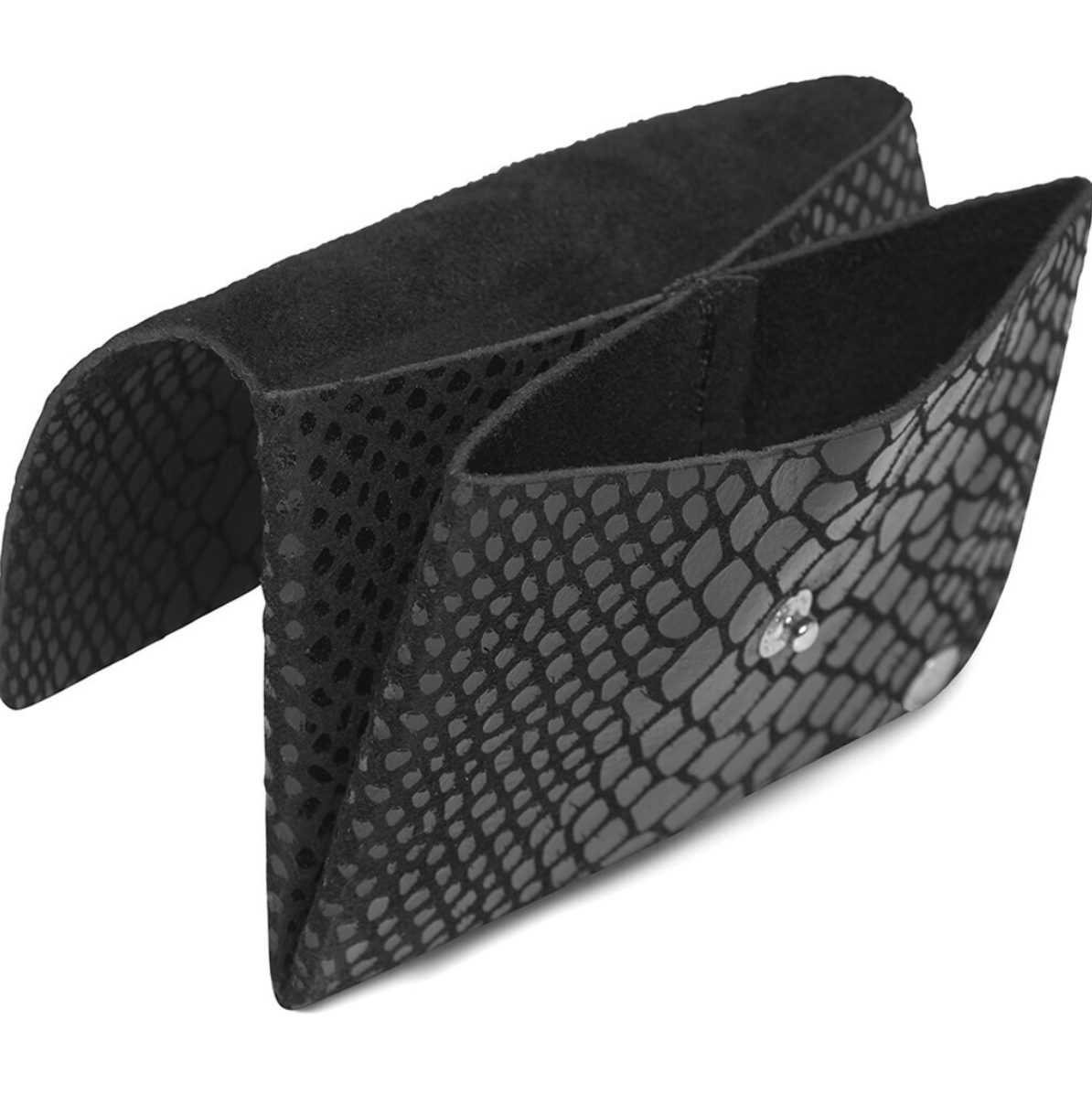 Portemonnee Aura small - Black croco