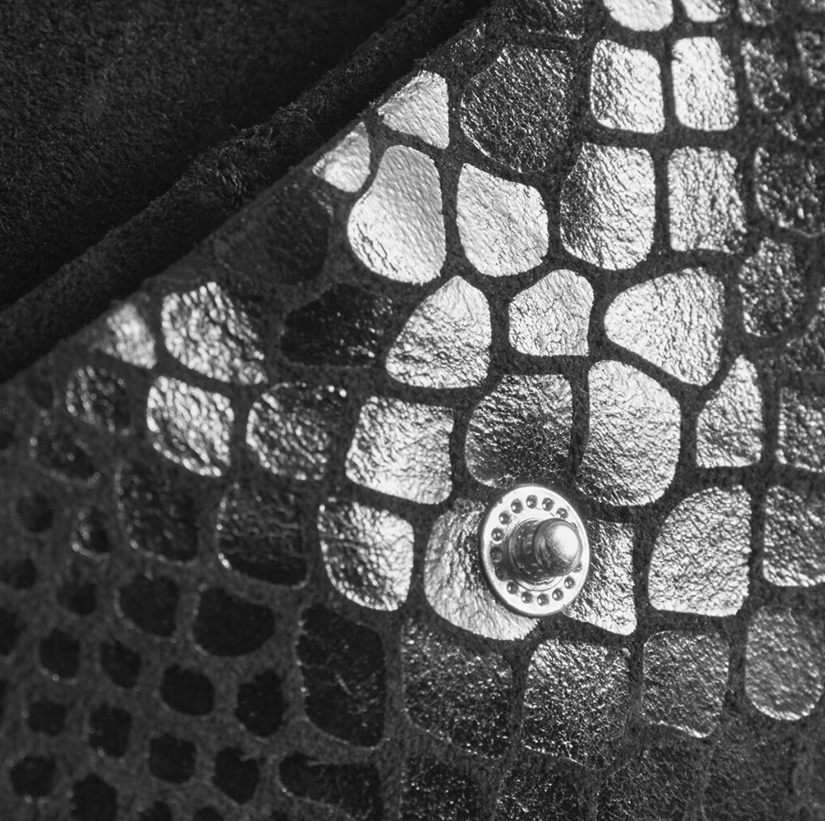 Portemonnee Aura small - Black croco