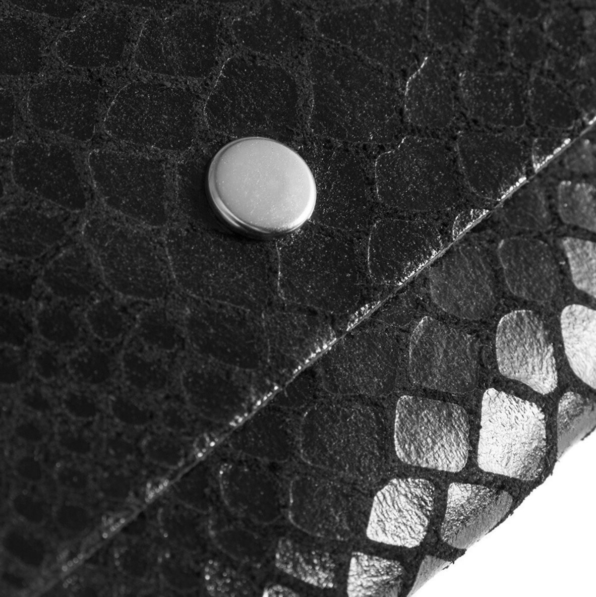 Portemonnee Aura small - Black croco