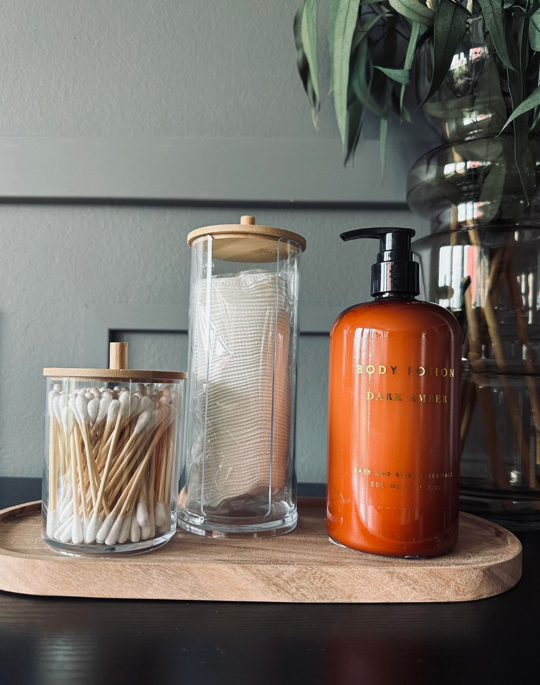 Make-up organizer - Acryl met bamboe deksel