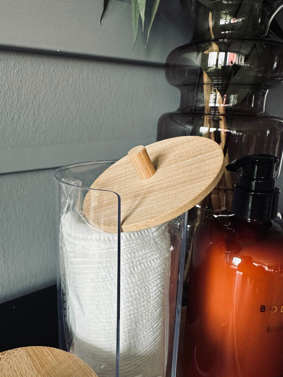 Make-up organizer - Acryl met bamboe deksel