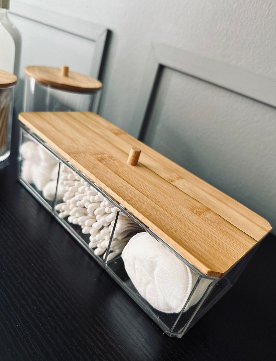 Make-up organizer - Acryl met bamboedeksel