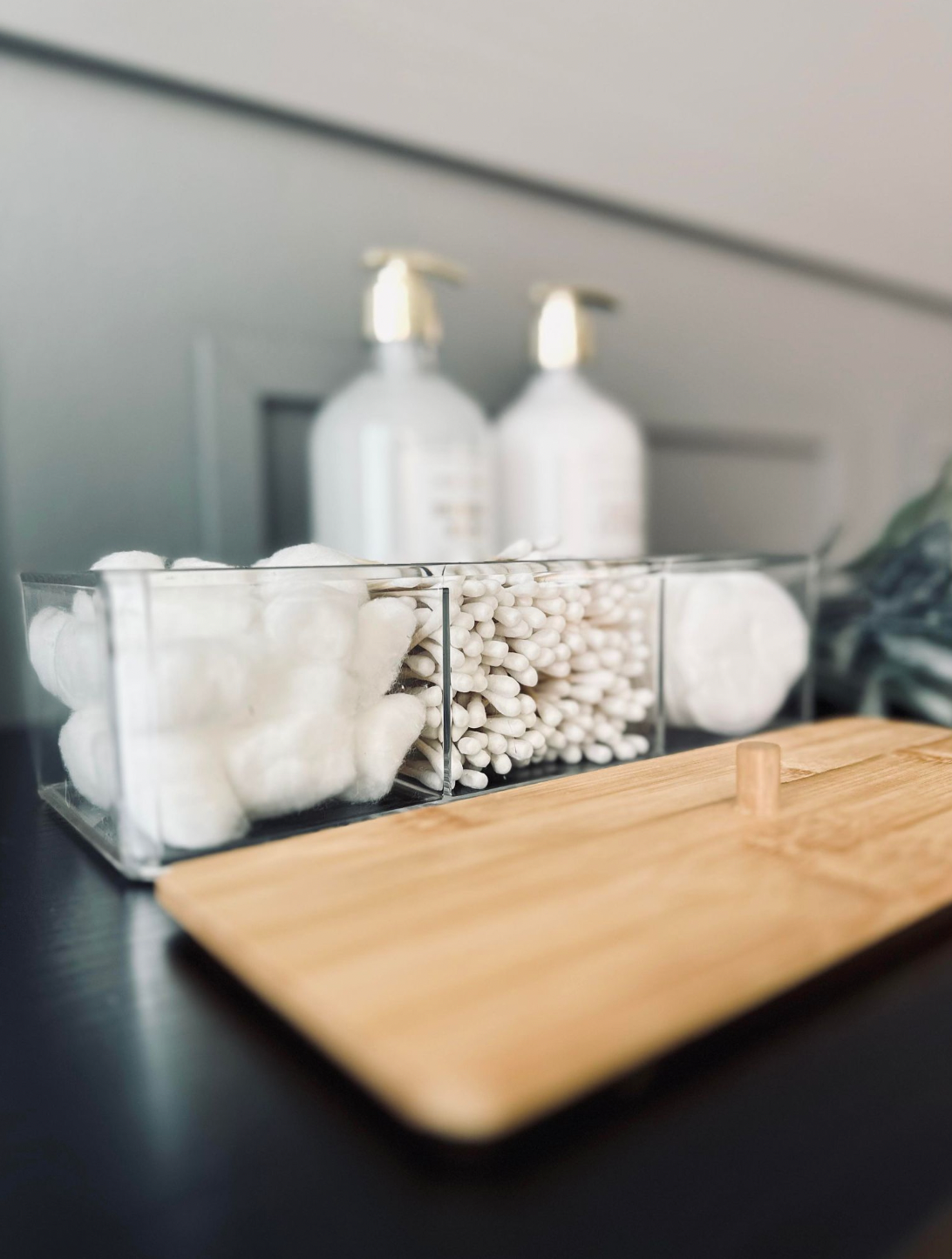Make-up organizer - Acryl met bamboedeksel