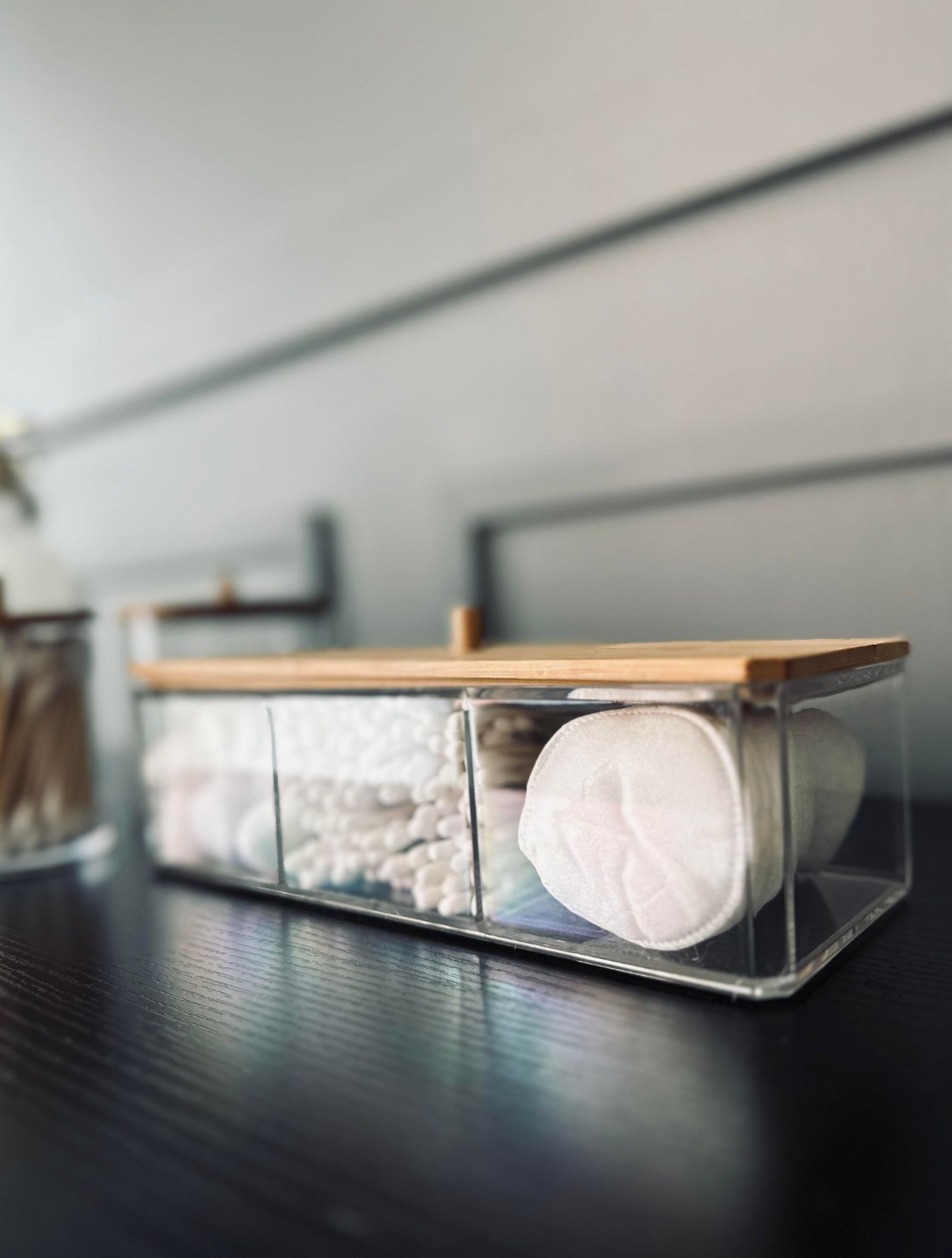 Make-up organizer - Acryl met bamboedeksel