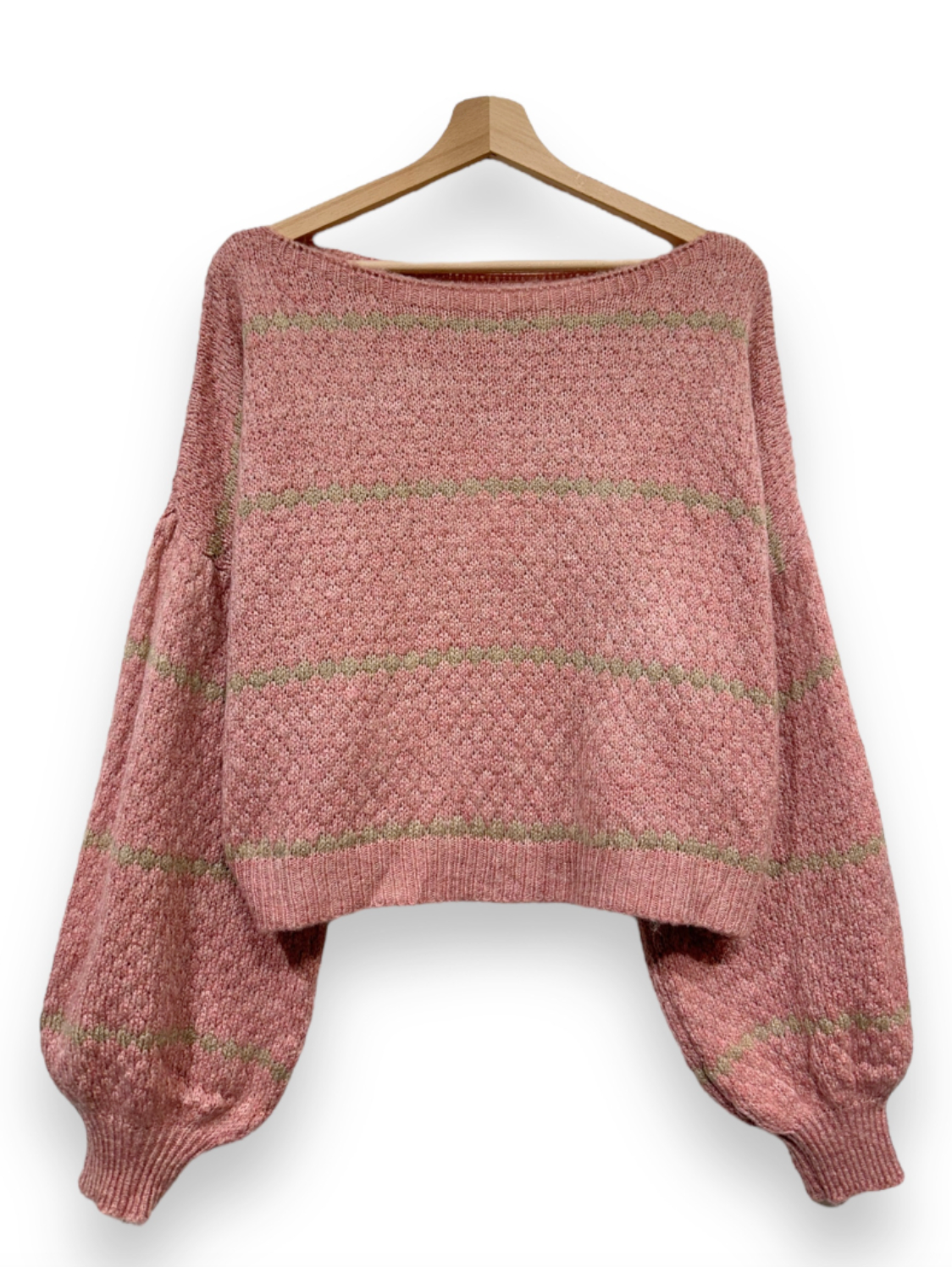 Knitwear met ballonmouwen - Oudroze