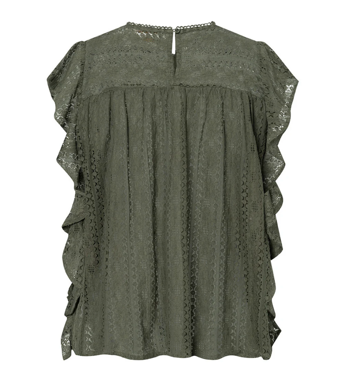 Blouse met kant Nelly - Khaki