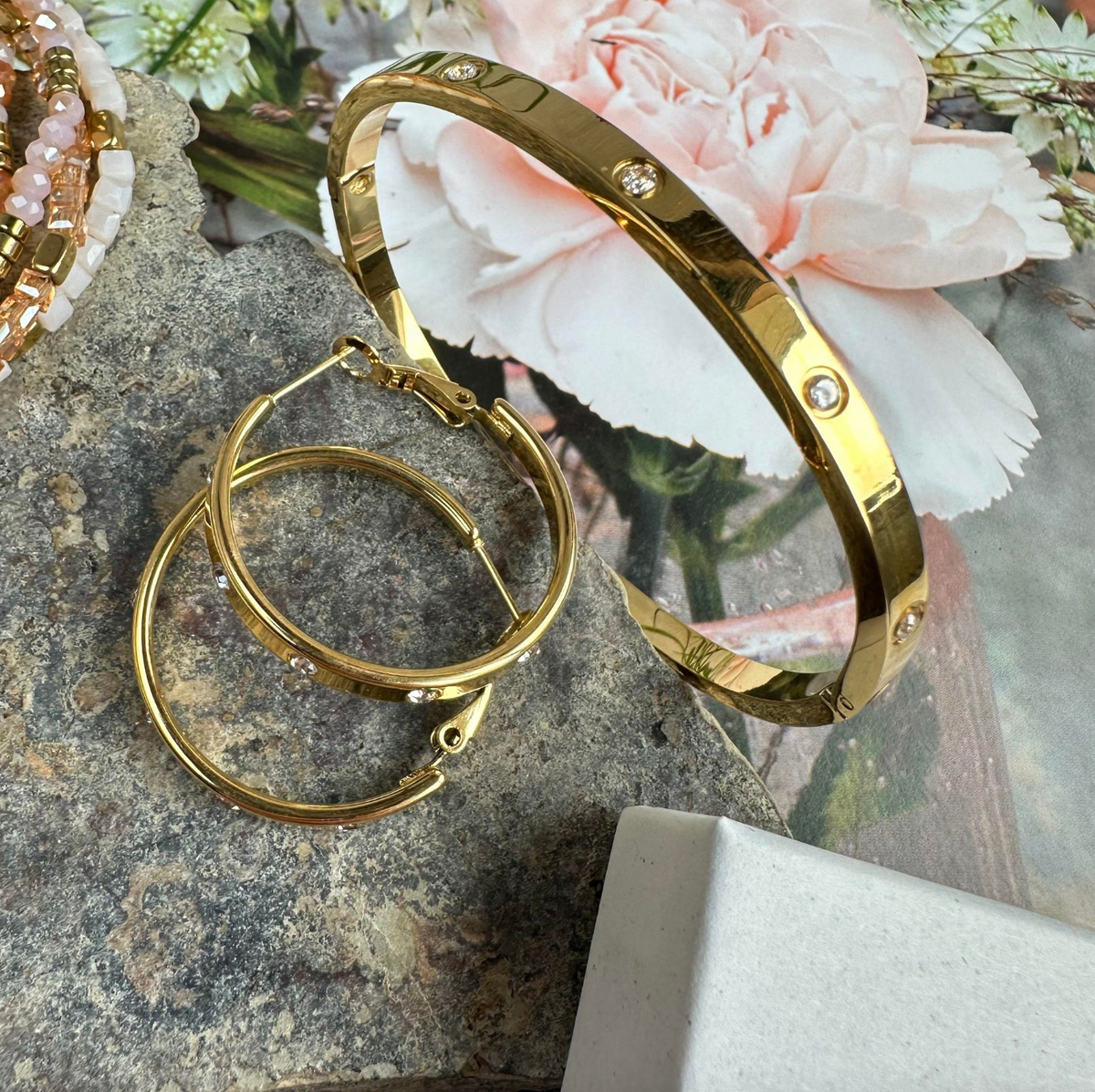 Mindy set met armband en oorbellen - verguld