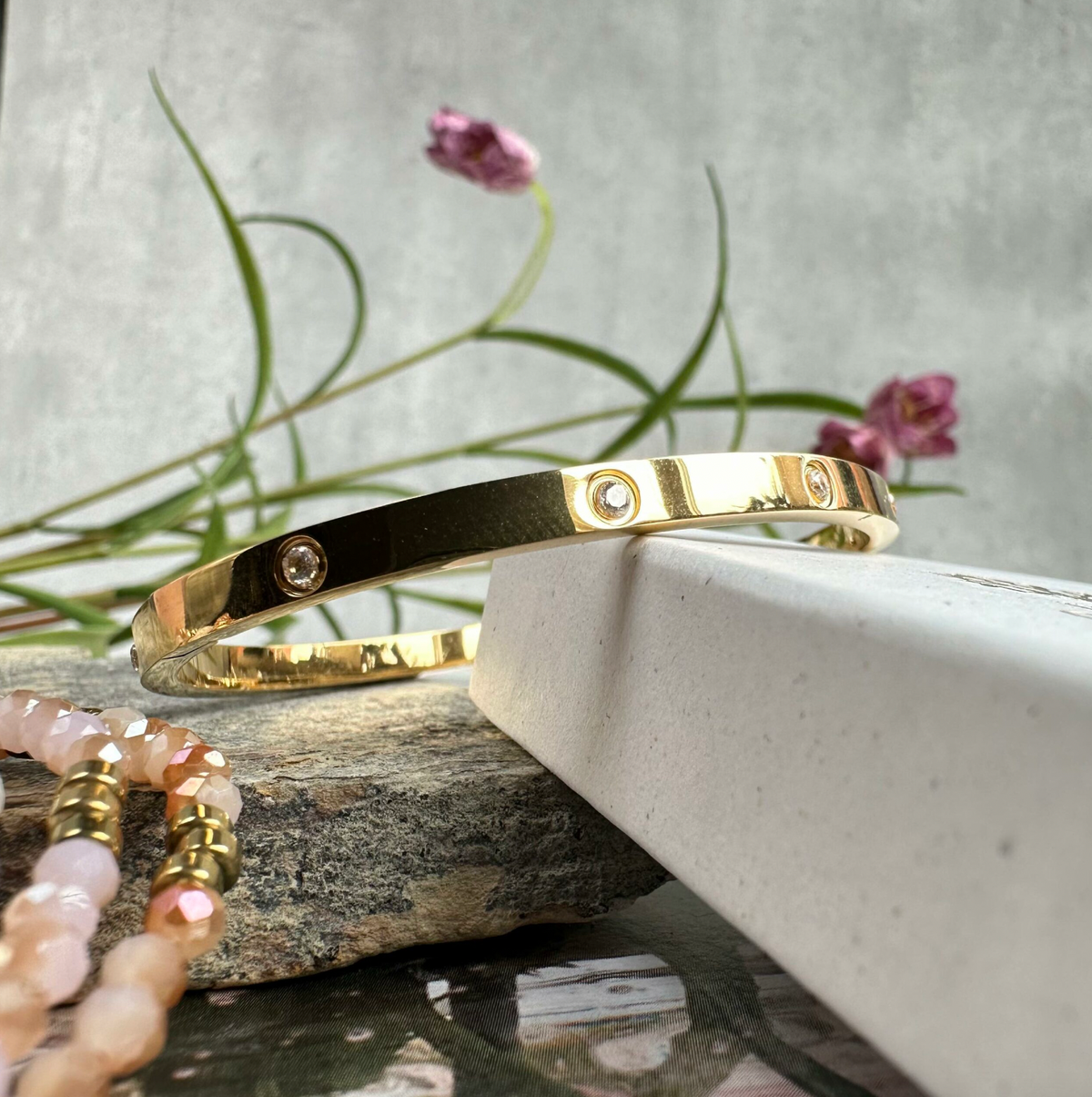 Mindy set met armband en oorbellen - verguld