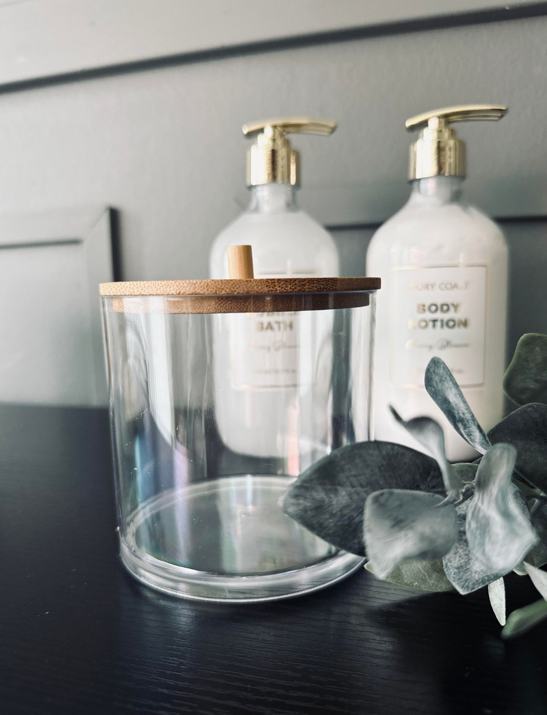 Make-up organizer - Acryl met bamboedeksel