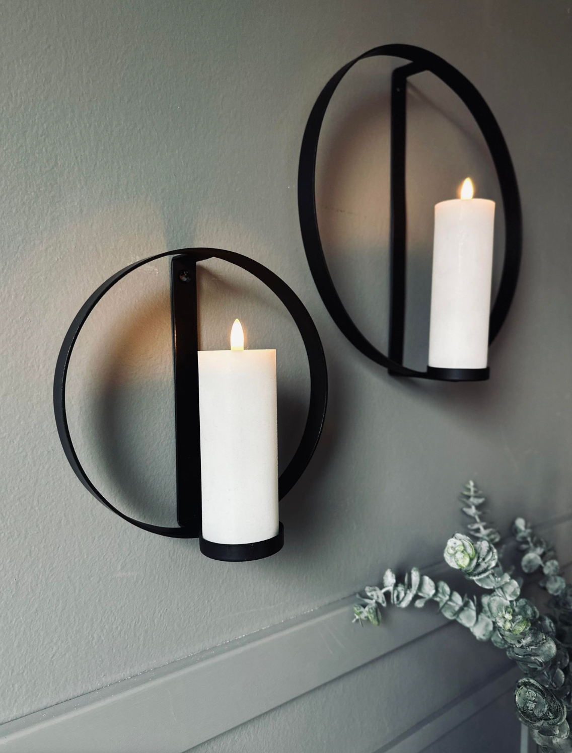 Ring til Bloklys Black - Set van 2 stuks