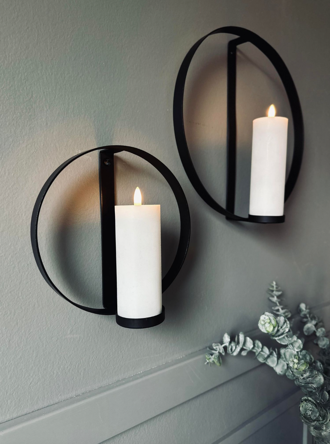 Ring til Bloklys Black - Set van 2 stuks