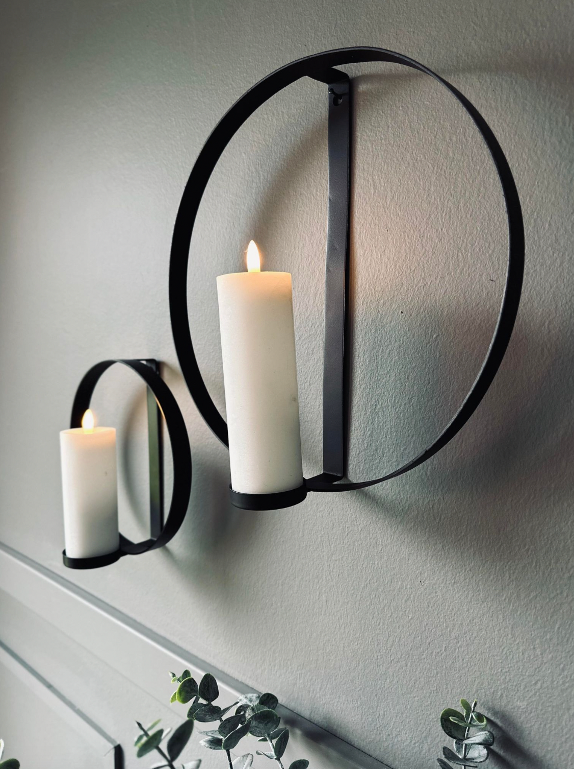 Ring til Bloklys Black - Set van 2 stuks
