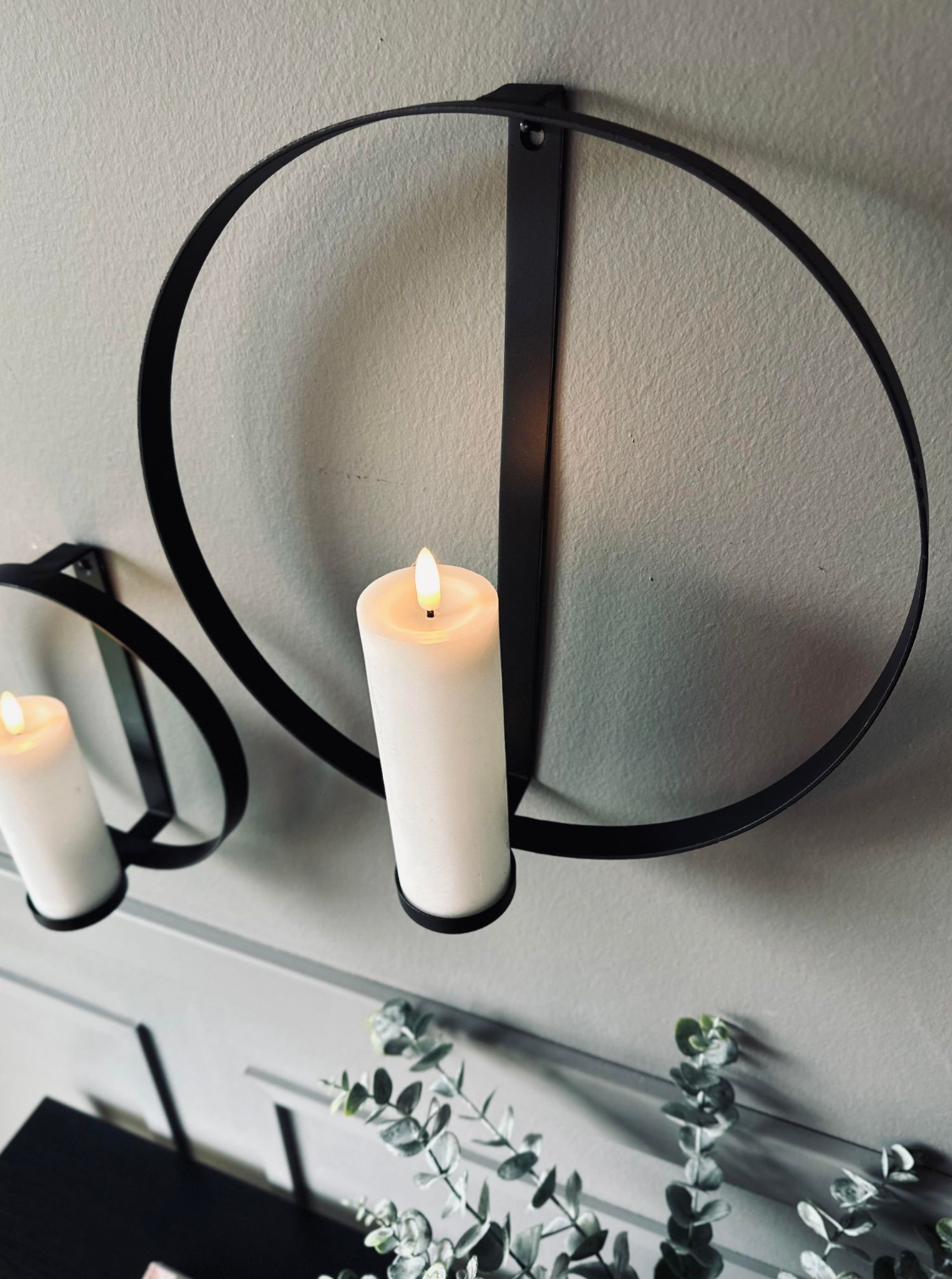 Ring til Bloklys Black - Set van 2 stuks