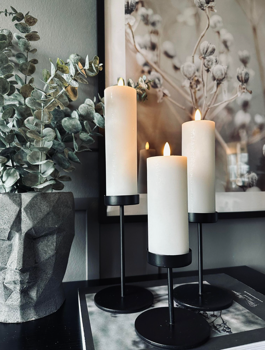Kandelareset voor stompkaarsen – Black Liva