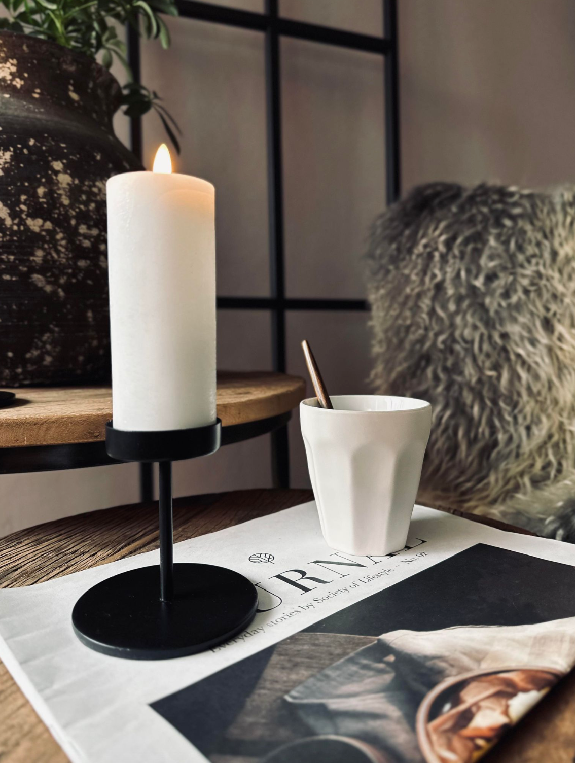 Kandelareset voor stompkaarsen – Black Liva