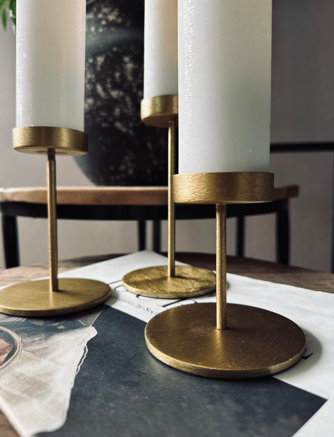 Kandelaar set voor stompkaarsen – Golden Liva