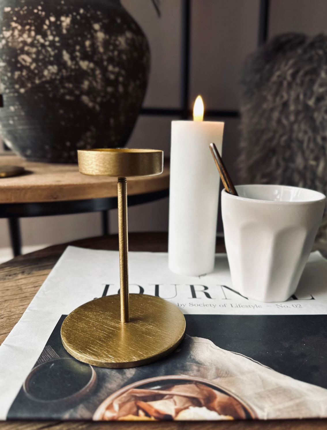 Kandelaar set voor stompkaarsen – Golden Liva