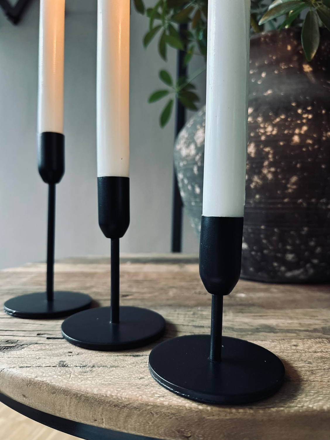 Kandelaerset 3-delig voor dinerkaarsen – Black Mindy