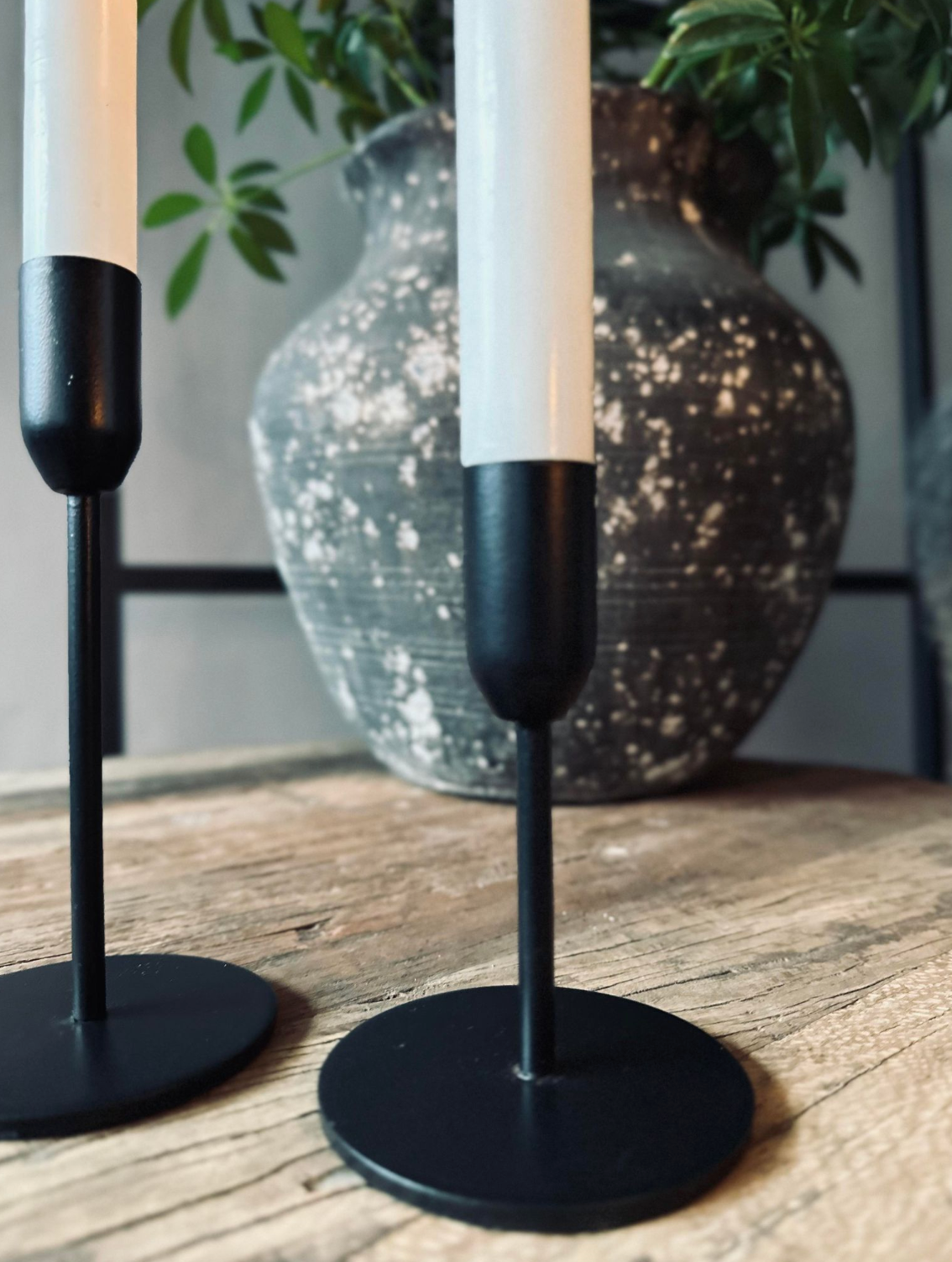 Kandelaerset 3-delig voor dinerkaarsen – Black Mindy