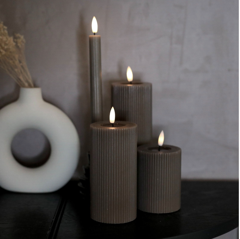 LED-lichtset geribbeld - 5-delig coffee