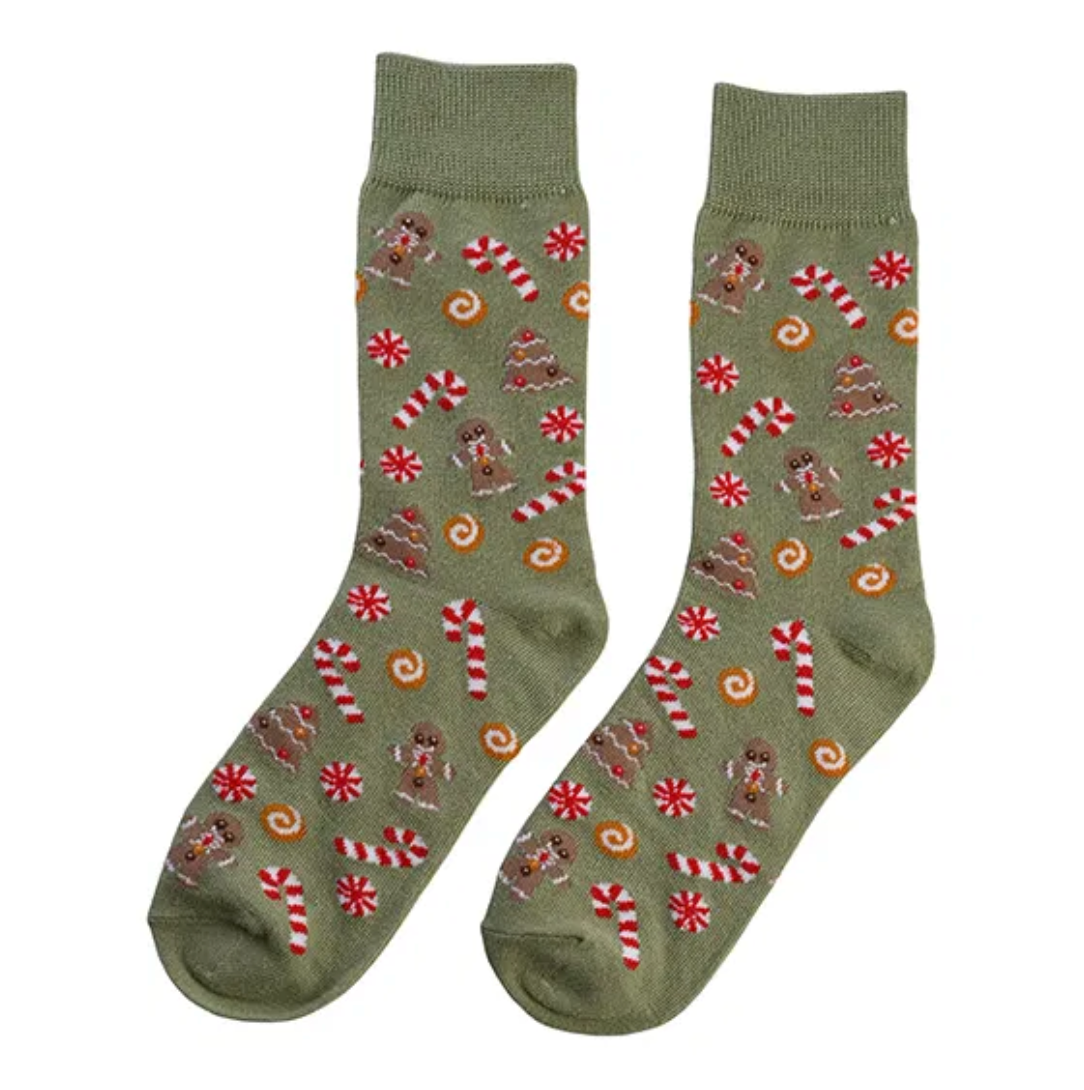Sokken Kerstmotief Groen - 37-41