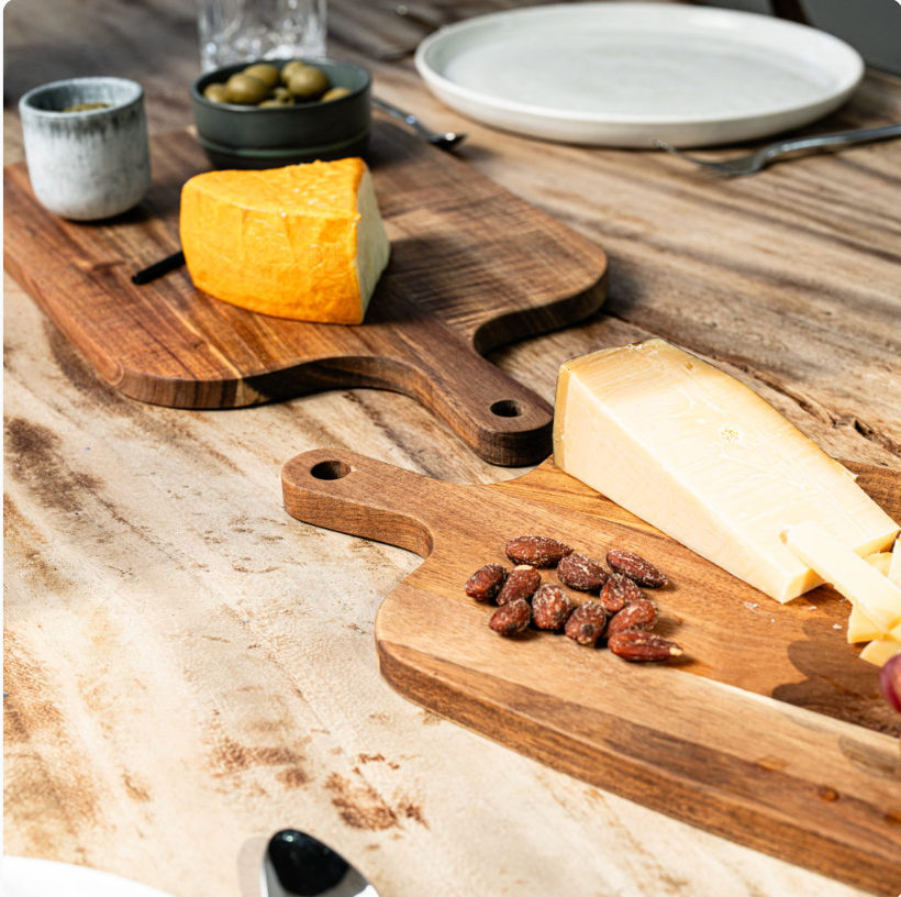 2-delige tapas snijplankenset van acaciahout