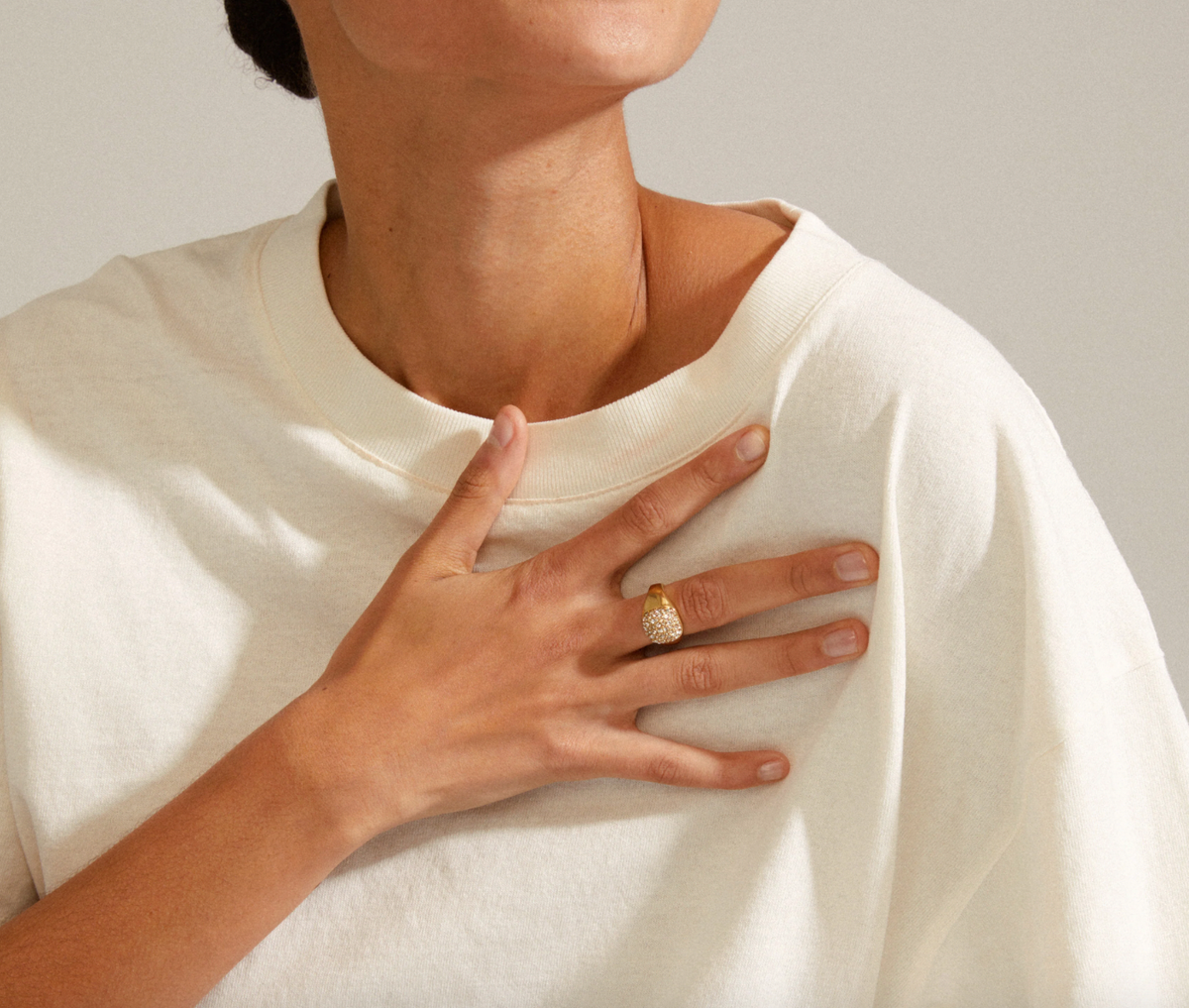 Ring CINDY kristal - Verguld