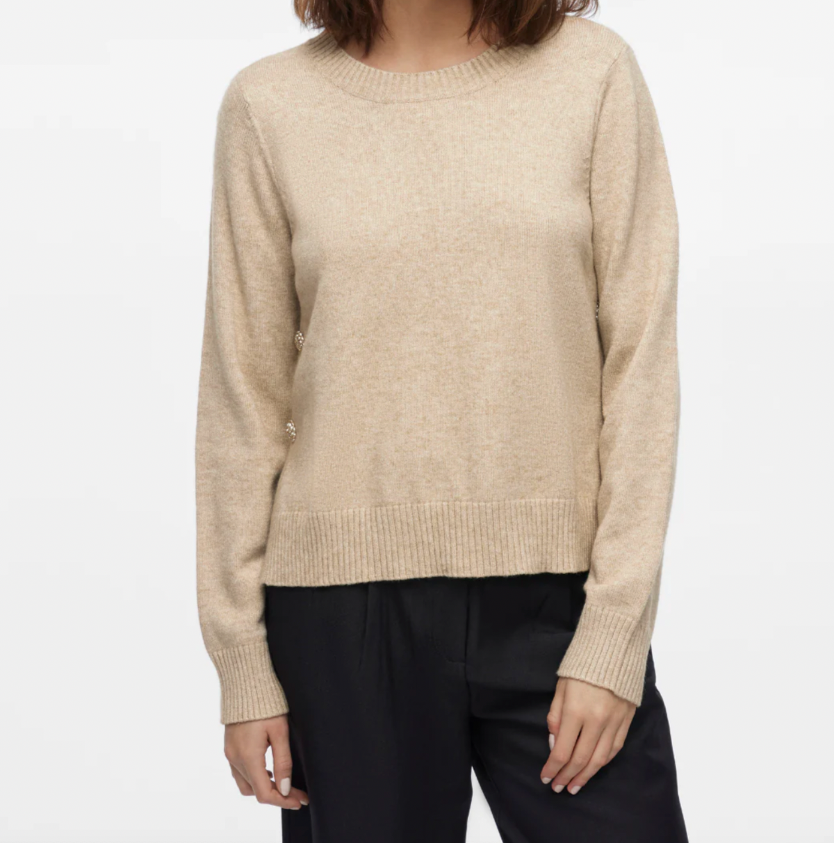 Blouse met mooie knopen - Beige