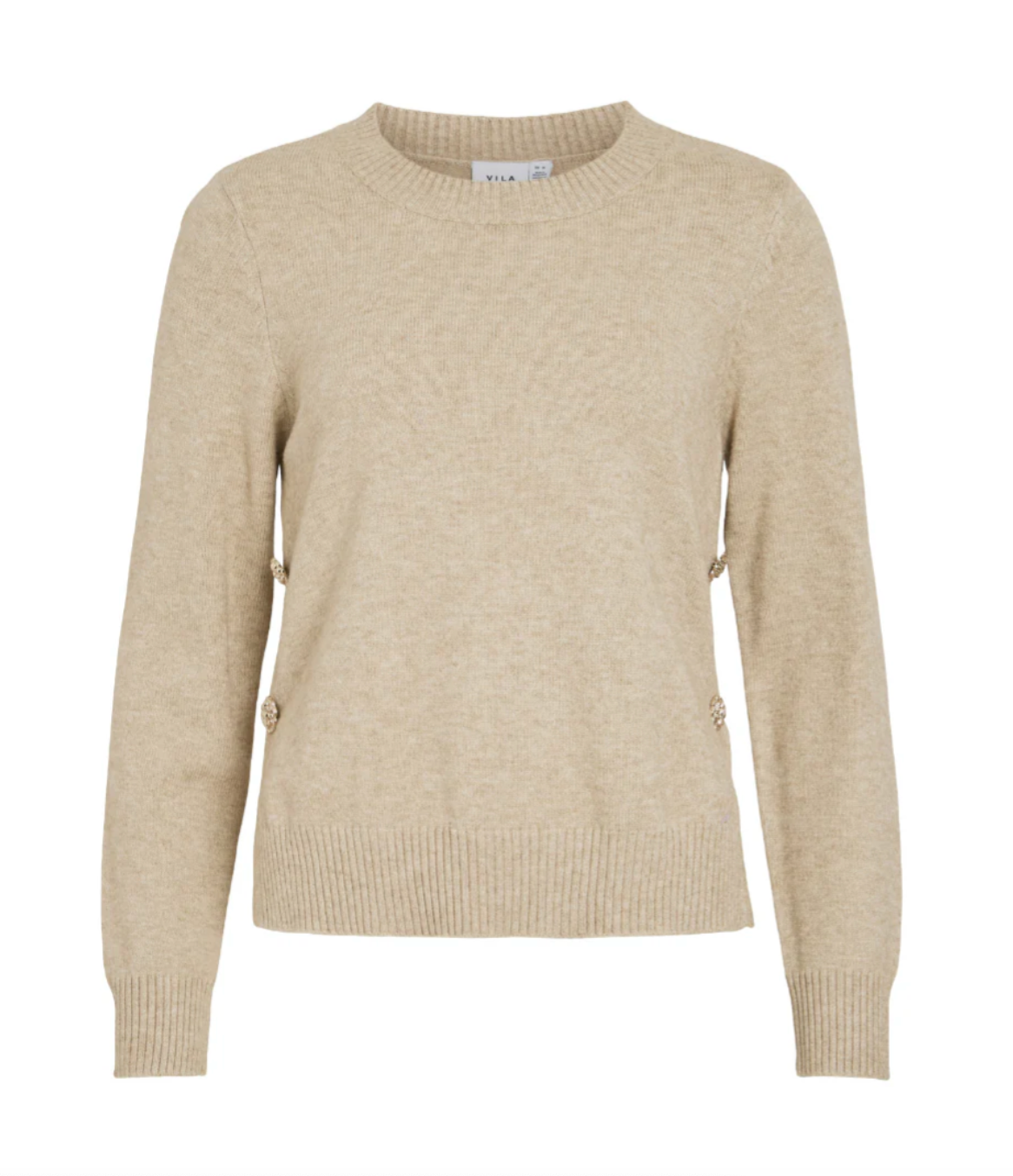 Blouse met mooie knopen - Beige