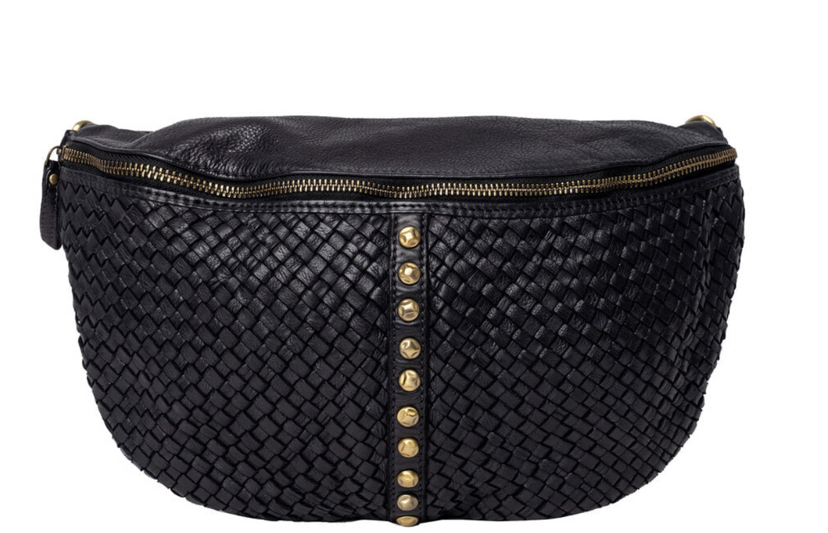 Bumbag JOMA vlecht en studs - Black