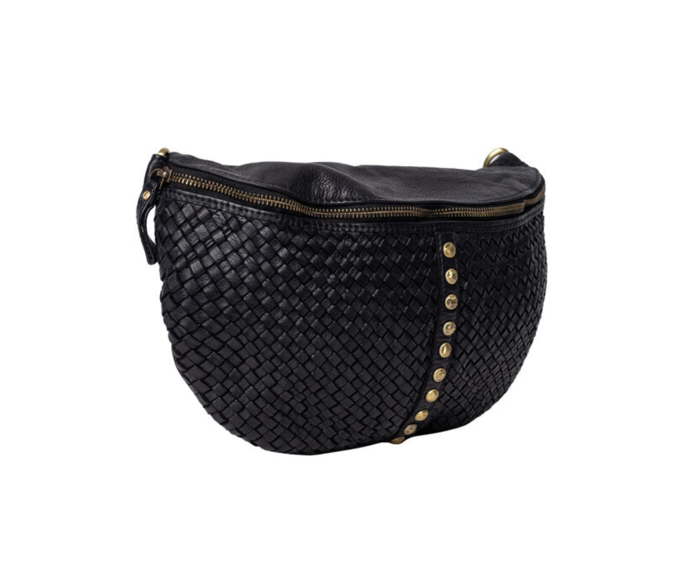 Bumbag JOMA vlecht en studs - Black