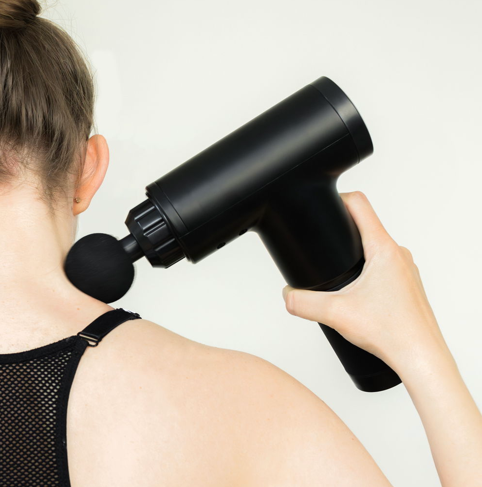 Massagepistool met 4 koppen