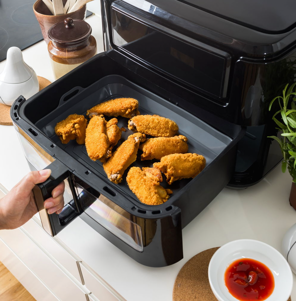 Siliconen airfryer vorm voor dubbele lade