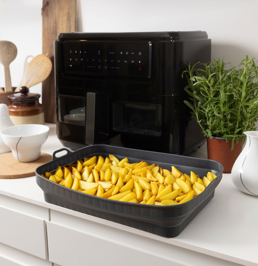 Siliconen airfryer vorm voor dubbele lade