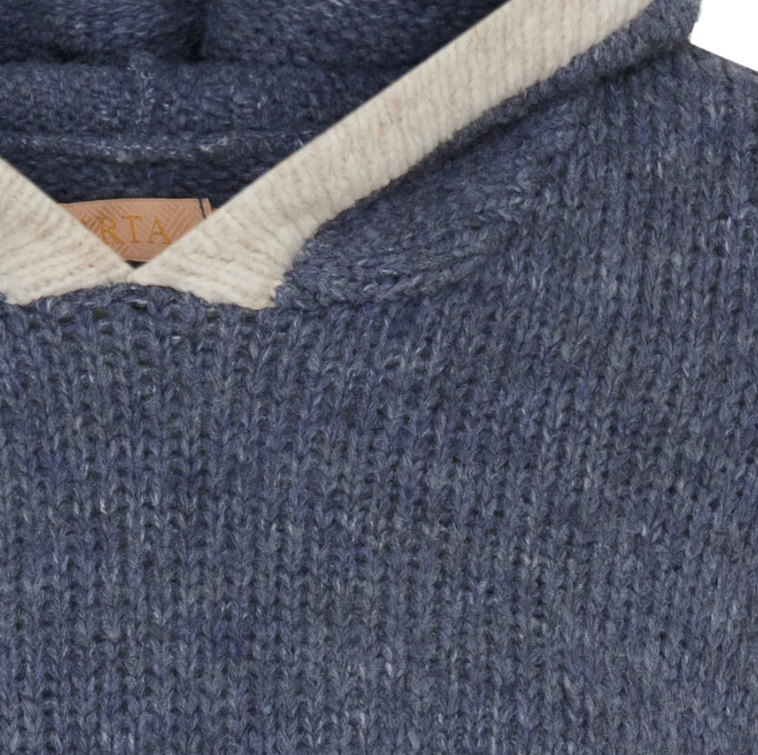 Gebreide hoodie - Jeans blue